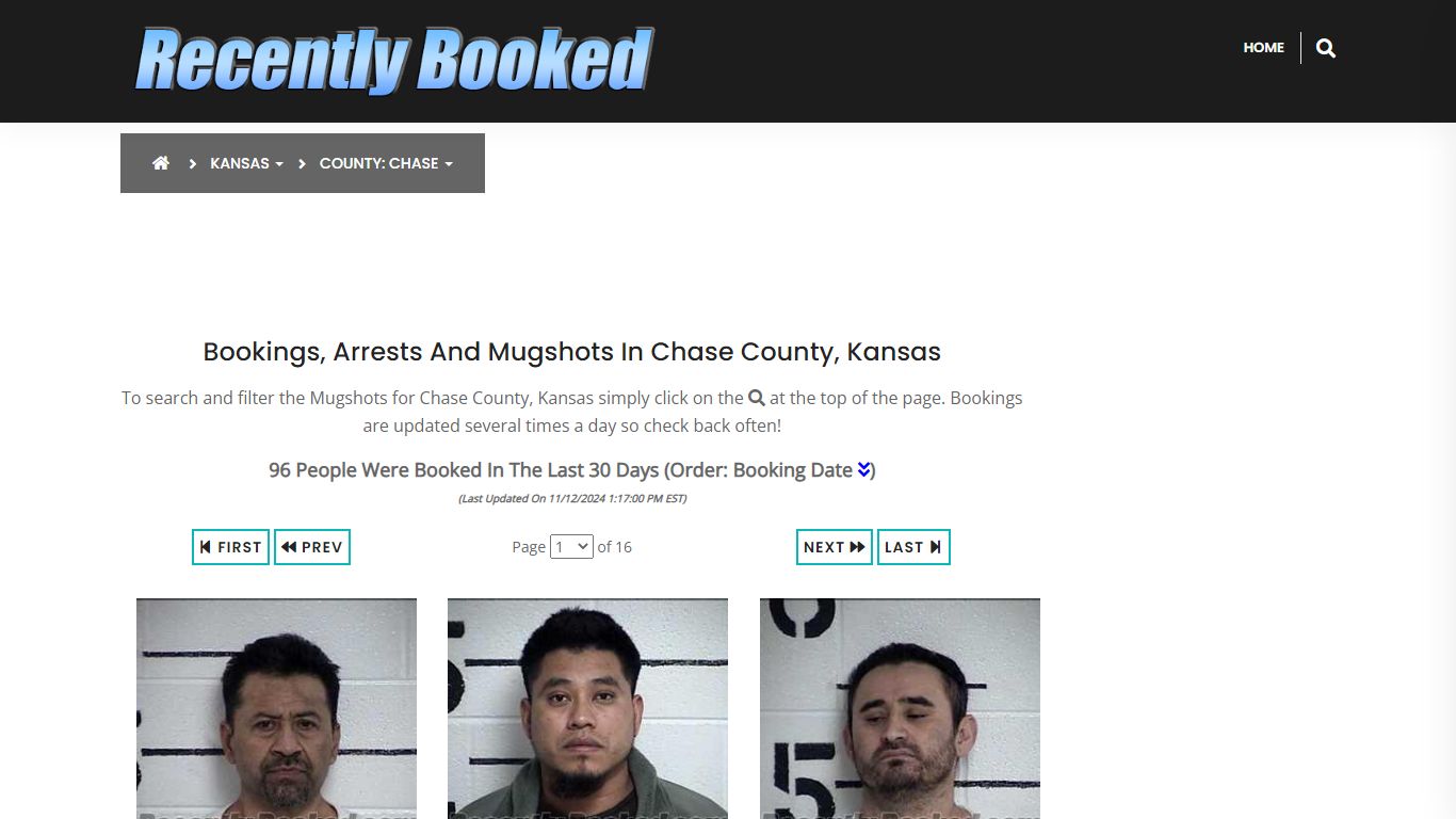 Bookings, Arrests and Mugshots in Chase County, Kansas - Recently Booked