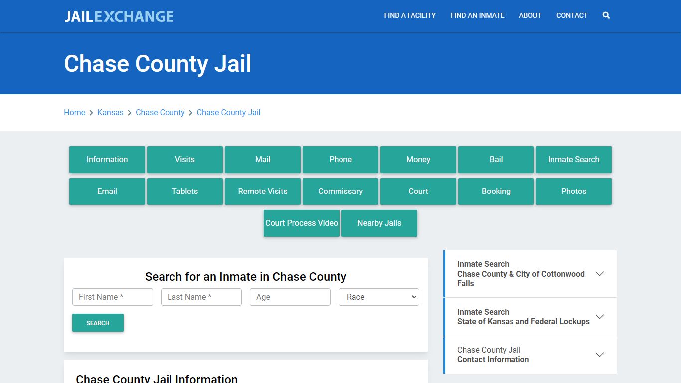 Chase County Jail Roster Lookup, KS, Inmate Search