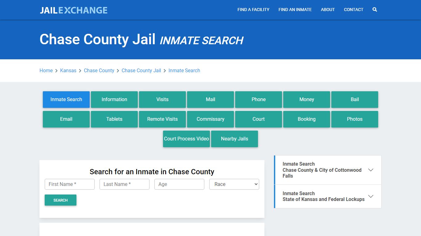 Chase County Jail, KS Inmate Search: Roster & Mugshots