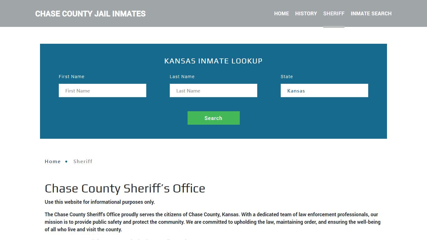 Chase County Sheriff, KS Arrest Warrant Lookup